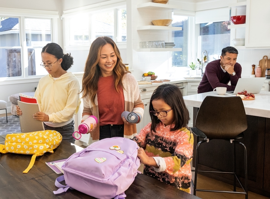 family in the kitchen